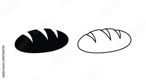 Black bread slice design vector Vector