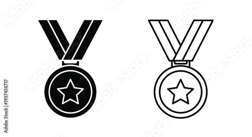 Modern medal badges with star Vector