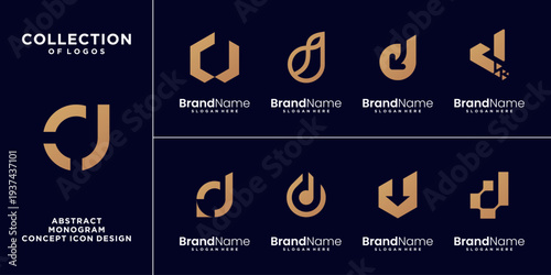 Set of Letter d logo initial design template.