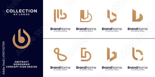 Modern and unique letter B initials logo design collection.