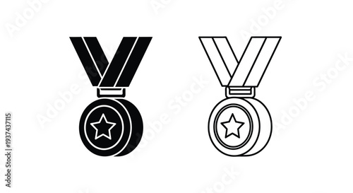 Modern medal badges with star Vector