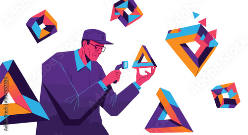 Innovative Logistics Professional Auditing Complex Data Streams and Supply Chain Efficiency with Advanced Digital Scanning Technology