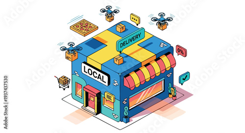 Modern Last-Mile Logistics Solution for Local Retailers Featuring Autonomous Drone Delivery and Smart Fulfillment Concepts