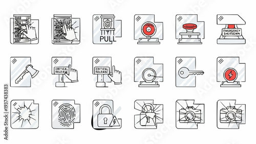 Collection of warning signs and symbols.