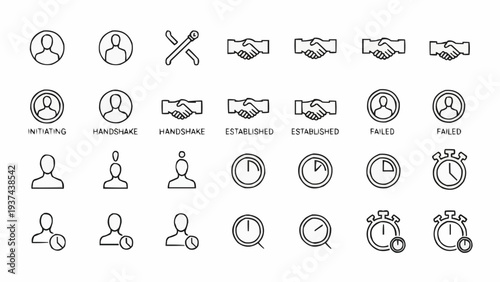Business icons for teamwork and partnership.