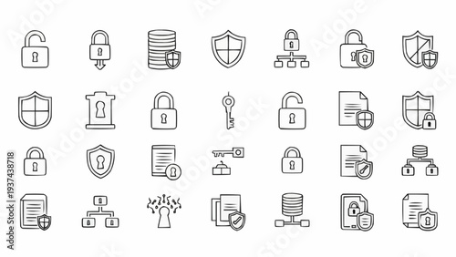 Security icons for protection concepts.