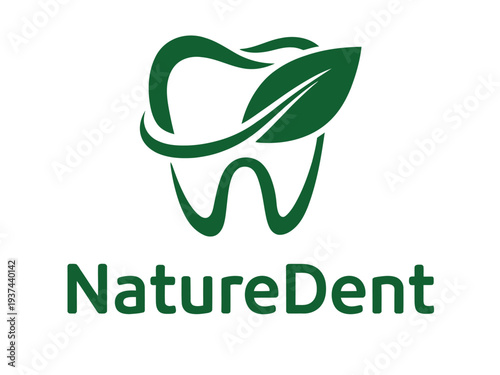 NatureDent logo with green tooth and leaf design on white background