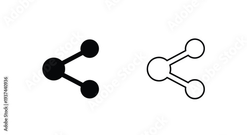 Minimalist node connection icons set Vector