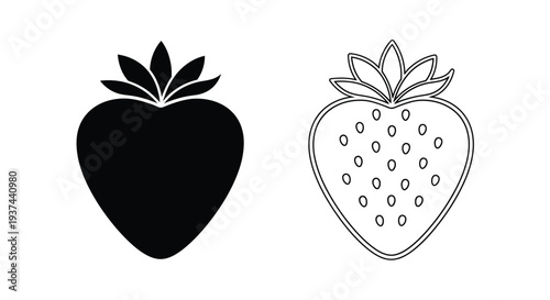 Minimalist strawberry icon design Vector