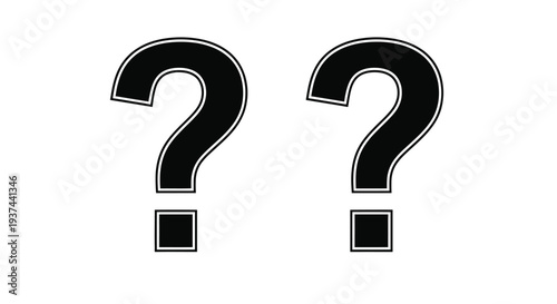 Mystery question mark pair icons Vector
