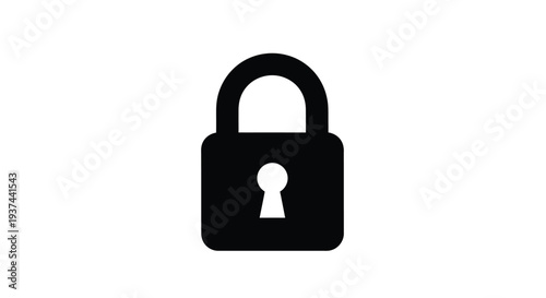 Free Download Simple black padlock icon isolated on a white background - GFXLoad