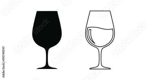 Empty vs full wine glass icons Vector
