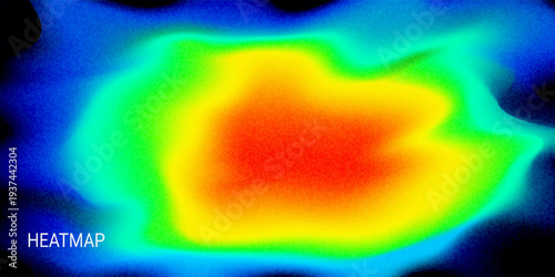  Heatmap Abstract futuristic heatmap Gradient with glowing thermal waves on dark background. Vibrant spectrum flow effect for technology presentation, data analytics and digital poster design