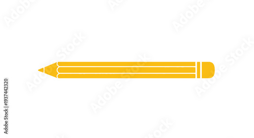 A simple illustration of a long yellow pencil on a white background