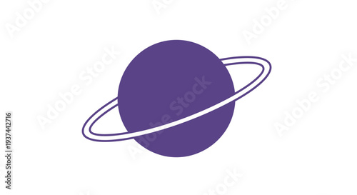 A simplistic illustration of a purple planet with a single orbiting ring