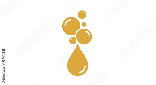 Golden bubbles and droplet a simple abstract graphic design element