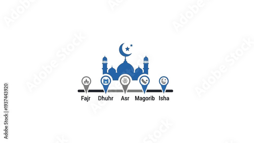 Islamic Mosque Architecture Symbol Design.