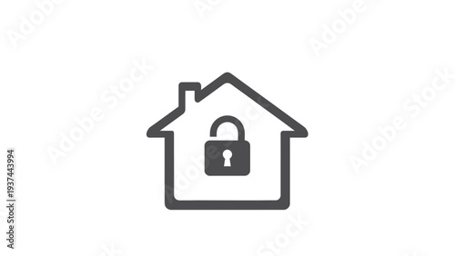 House with Lock Security Icon.