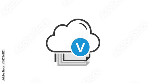 Cloud storage data symbol icon.