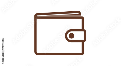 A simple brown wallet icon displayed on a clean white background