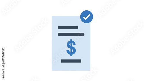 Invoice Document with Dollar Sign Approved.