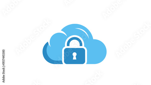 Cloud Storage Security Lock Icon.