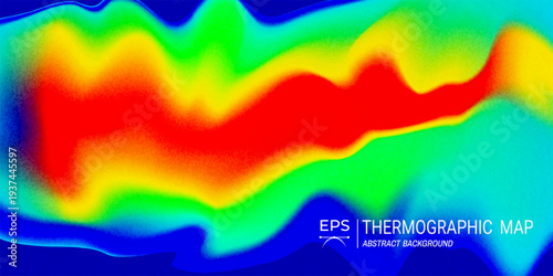 Thermographic heatmap background with vibrant temperature spectrum colors. Abstract data visualization design suitable for analytics dashboards, AI systems, scientific research