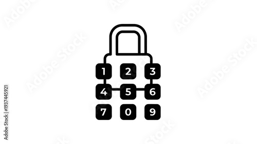 Combination Lock with Number Keypad.