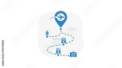 Logistics Delivery Route Map Navigation Icon.