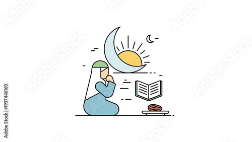 Man in blue praying with book.
