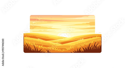 Sunset over rolling hills landscape scene.