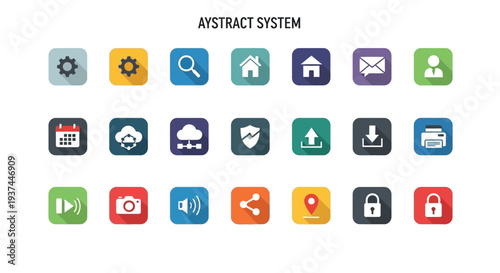 Collection of various system icons.