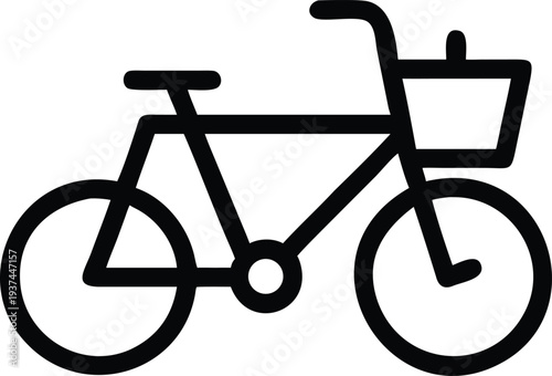 Classic city bicycle with a front basket for leisurely rides and urban commuting