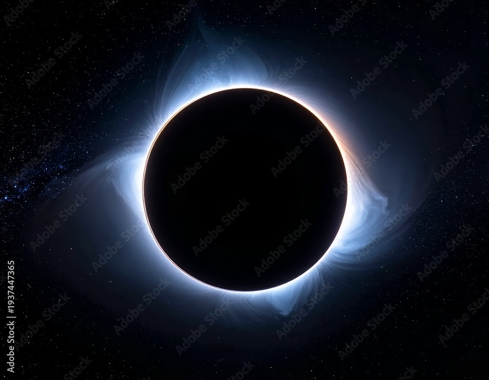 Obraz premium Stunning Total Solar Eclipse with Bright Corona and Dark Sky.