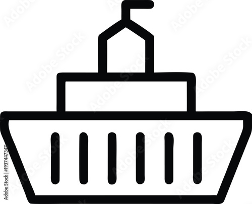 Classic passenger cruise ship silhouette sailing the open sea for leisure and tourism voyages