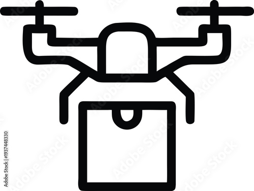 Compact Drone Carrying a Delivery Package Box for Efficient Automated Shipping