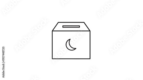 Milk carton with crescent moon logo.