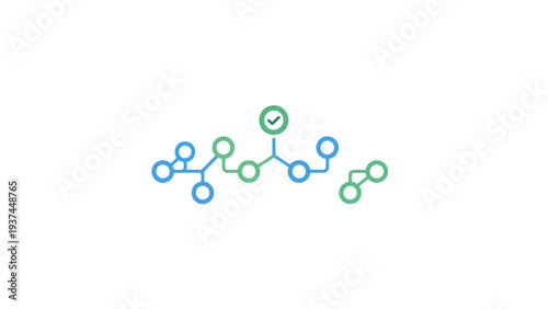Molecular structure with green checkmark symbol.