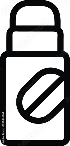 Cosmetic Roll On Bottle Icon Indicating Restricted Ingredient or No Caffeine
