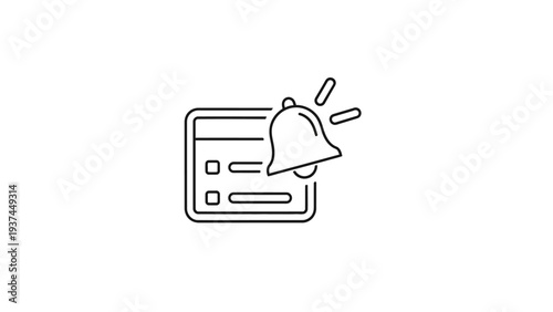 Notification Alert Bell Message Document Icon.