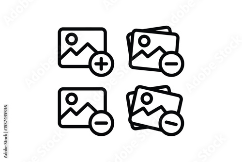 Simple Line Icons for Photo Management and Editing Tools