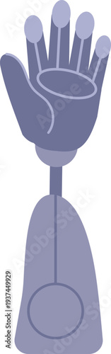 Prosthetic hand icon. Artificial arm. Color bionic limb