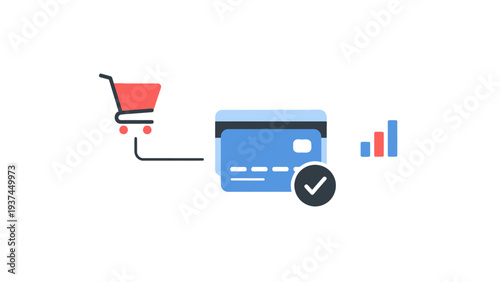 Online shopping payment with credit card.