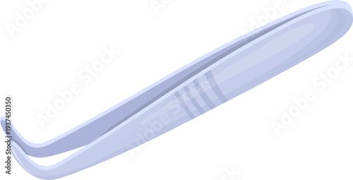 Tweezers icon. Cartoon metal bent hand tool
