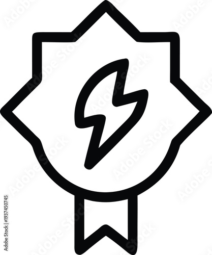 Dynamic lightning bolt emblem badge symbolizing speed power and digital performance