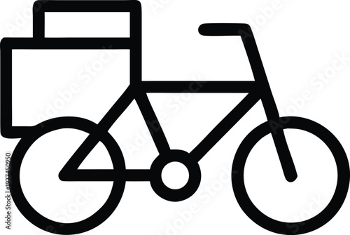 Eco friendly bicycle delivering a package representing sustainable urban transport and express courier services