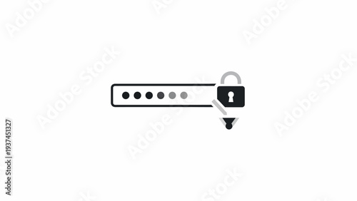 Password Protected Lock Security Icon.