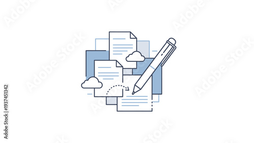 Pencil on documents and papers.