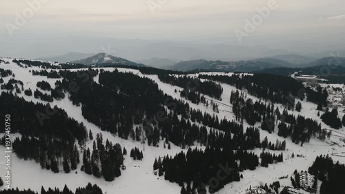 Exploring Kopaonik in Rasika District of Serbia during the winter season with snow covered slopes and mountain views