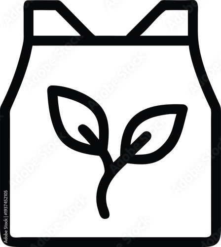 Eco friendly organic plant based pouch packaging outline ideal for sustainable food products